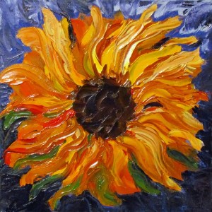EK Photograhy & Art Fiery Sunflower palette-knife-sunflower13